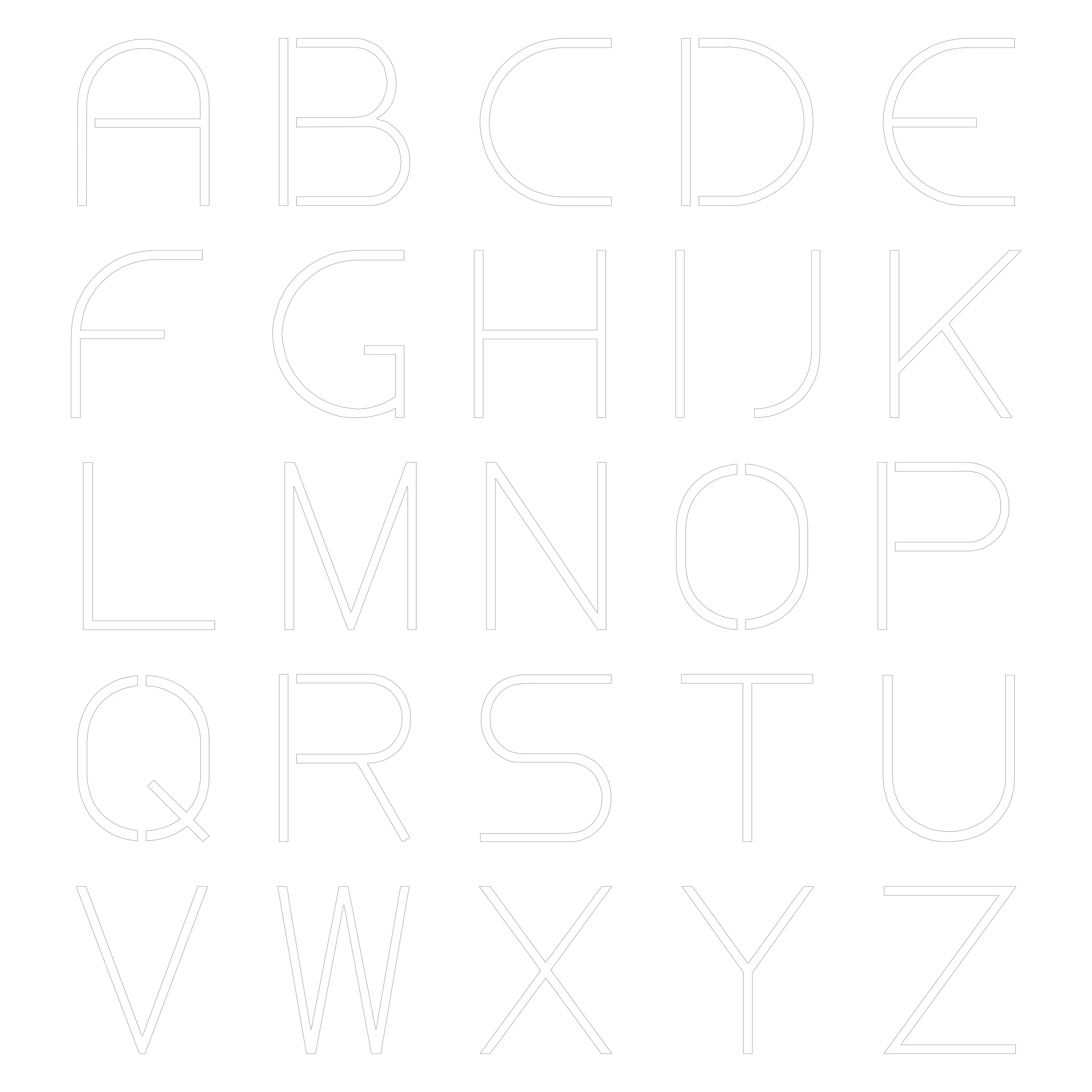 Free Uppercase Letter Stencils Premium Design Style 10 Elegant