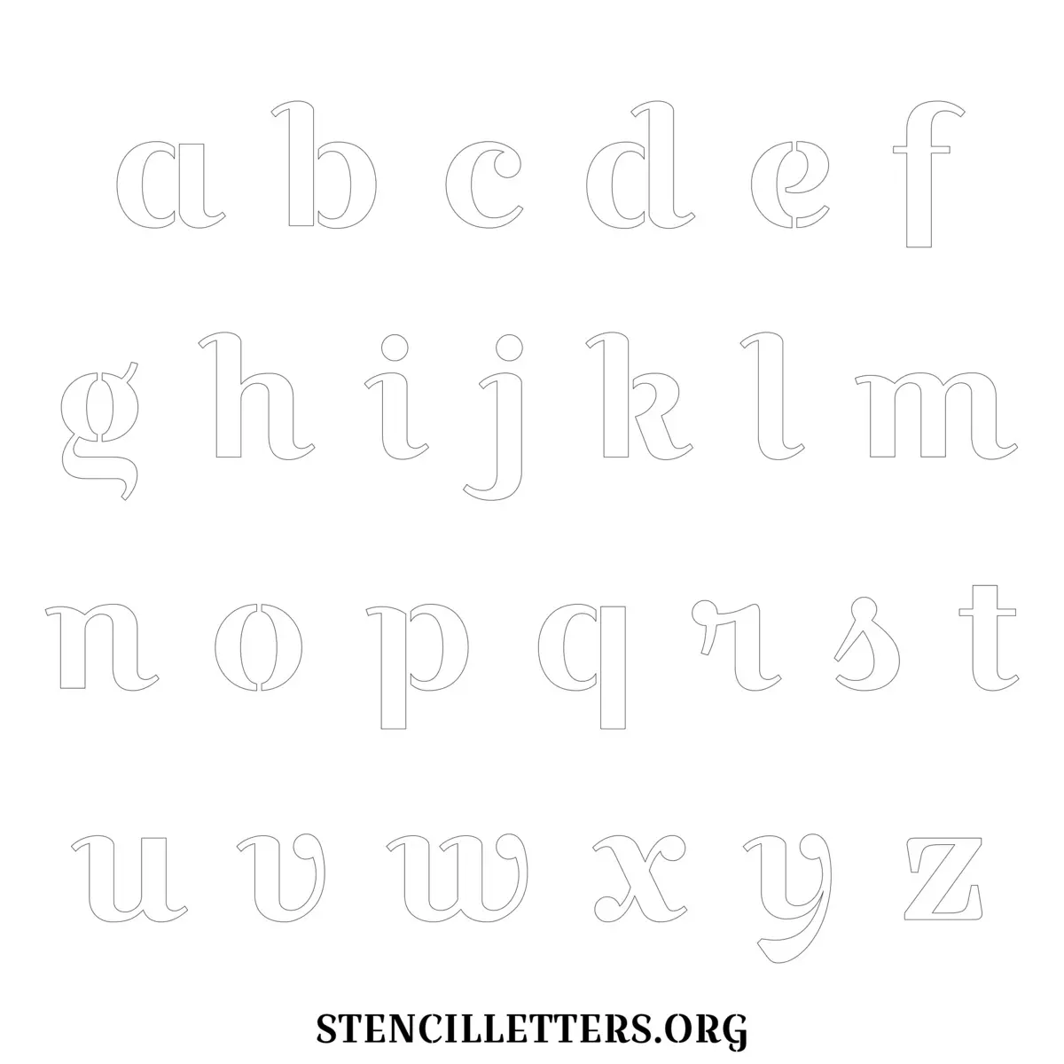 Free Printable Lowercase Letter Stencils Design Style 11 Elegant