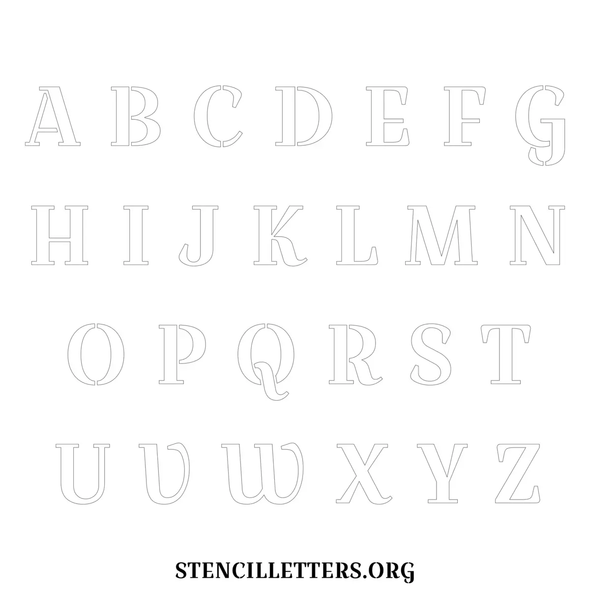 Free Printable Uppercase Letter Stencils Design Style 11 Elegant