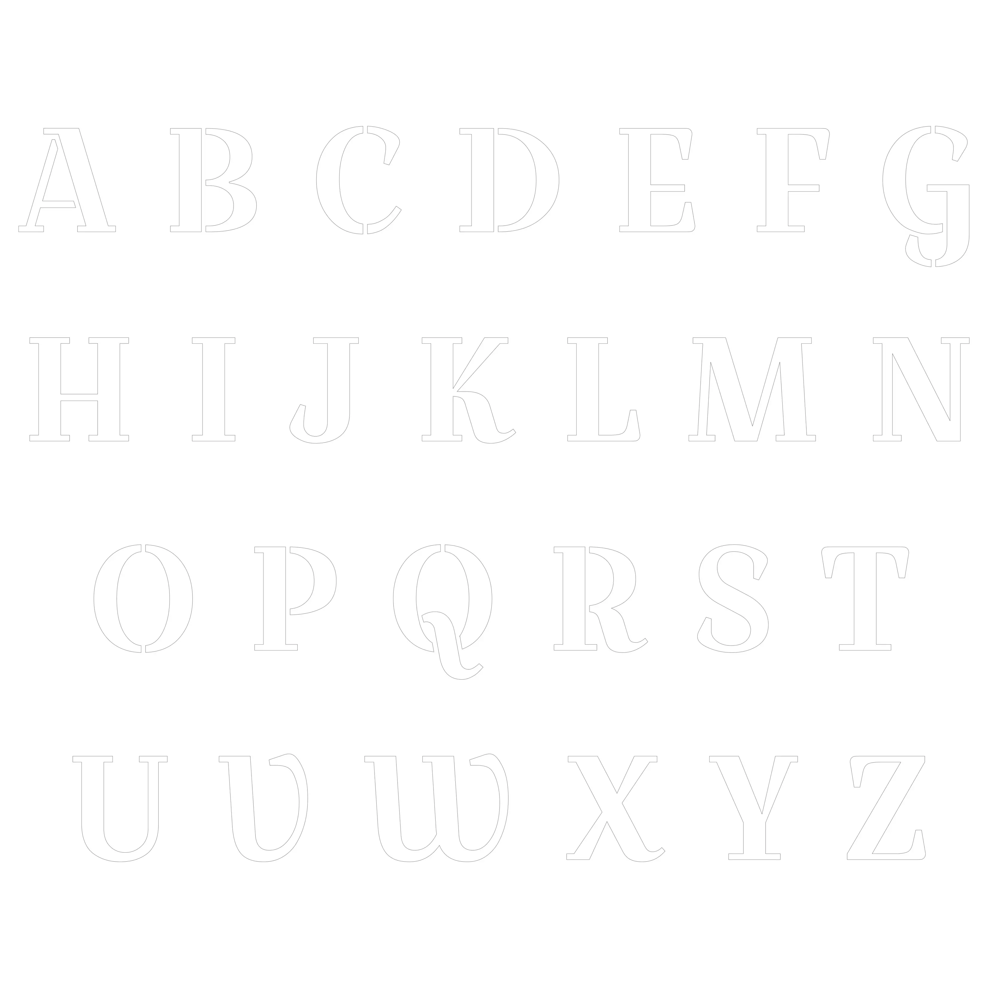 Free Uppercase Letter Stencils Premium Design Style 11 Elegant