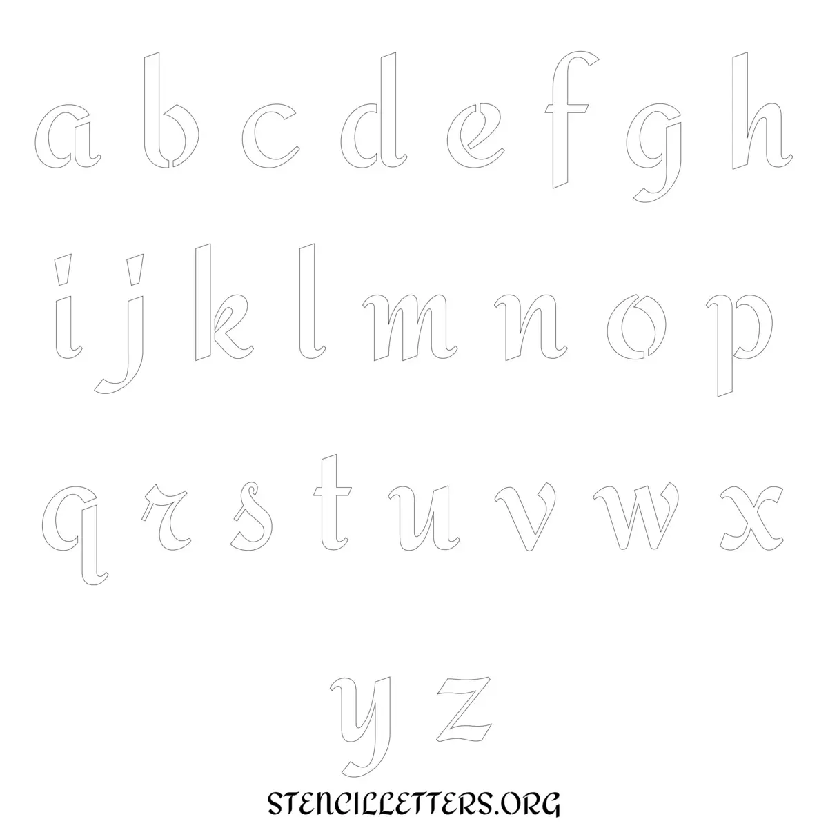 Free Printable Lowercase Letter Stencils Design Style 112 Formal