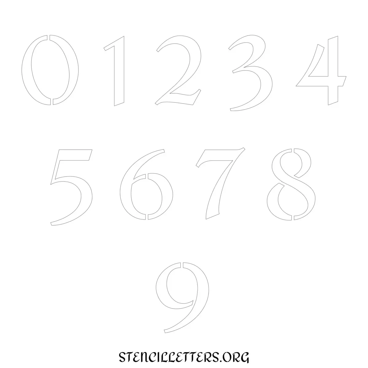 Free Printable Numbers Stencils Design Style 112 Formal