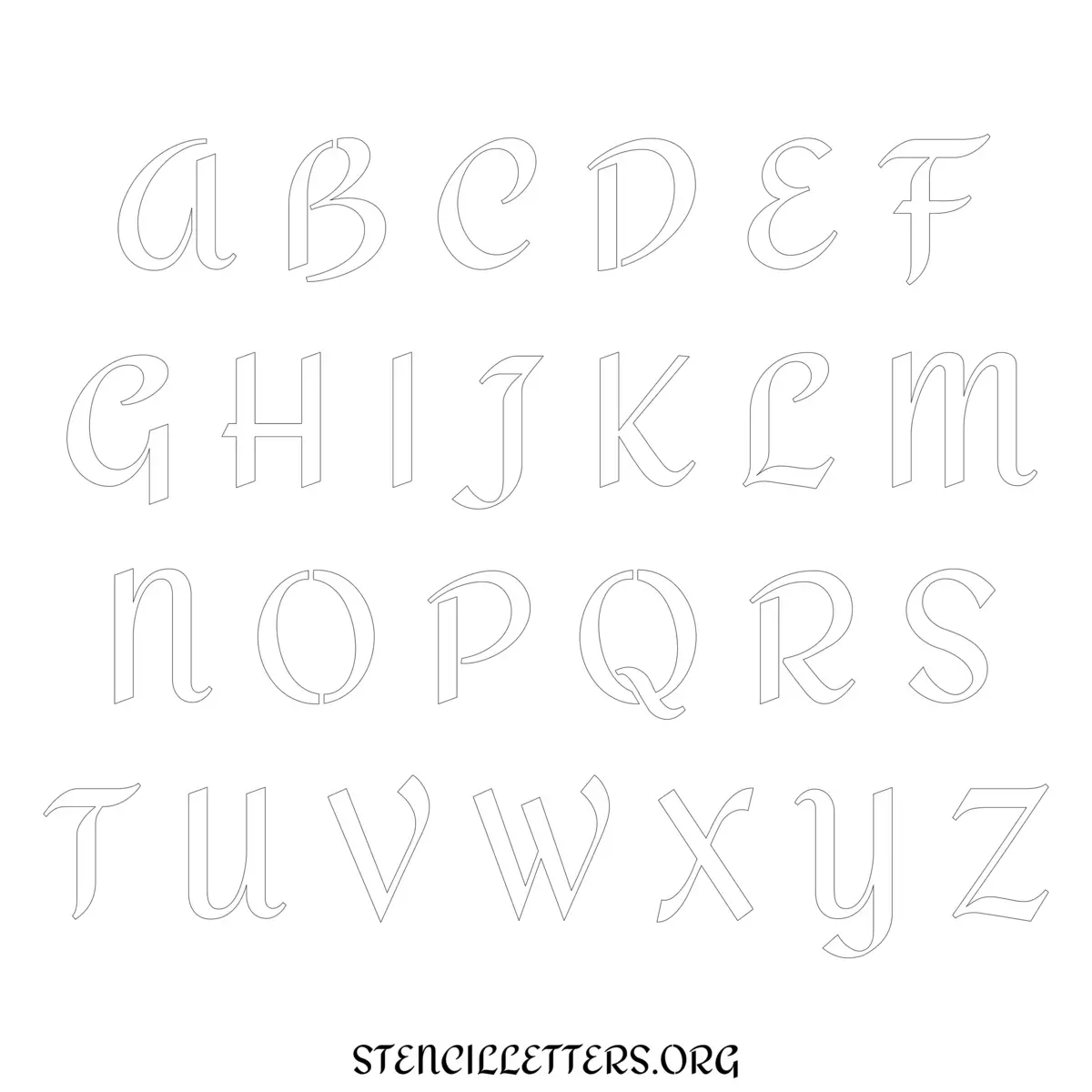 Free Printable Uppercase Letter Stencils Design Style 112 Formal