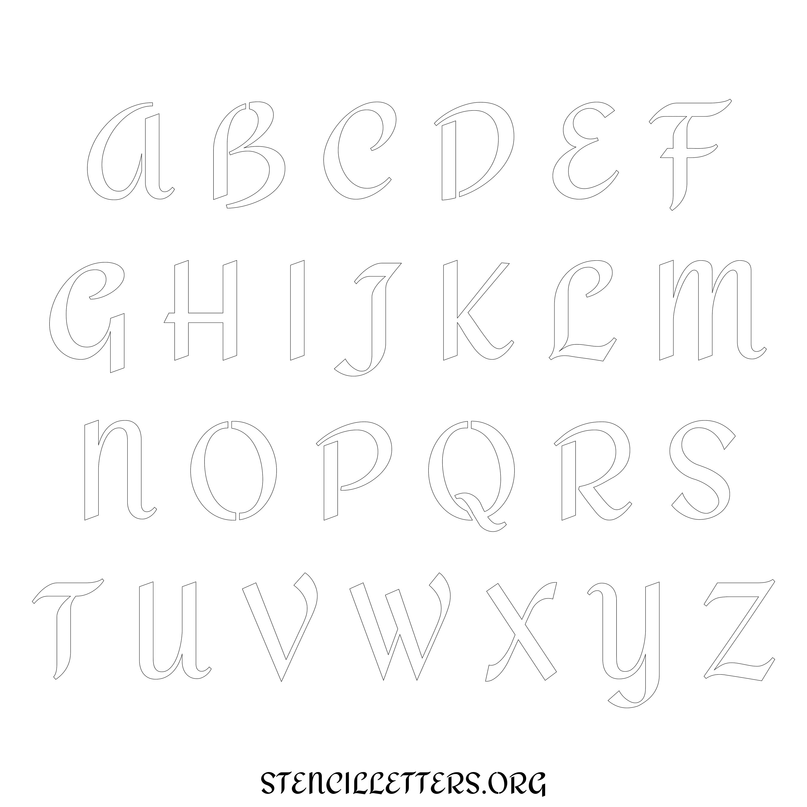 Free Printable Uppercase Letter Stencils Design Style 112 Formal ...