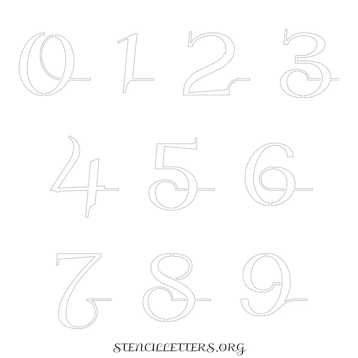 Free Printable Numbers Stencils Design Style 118 Formal