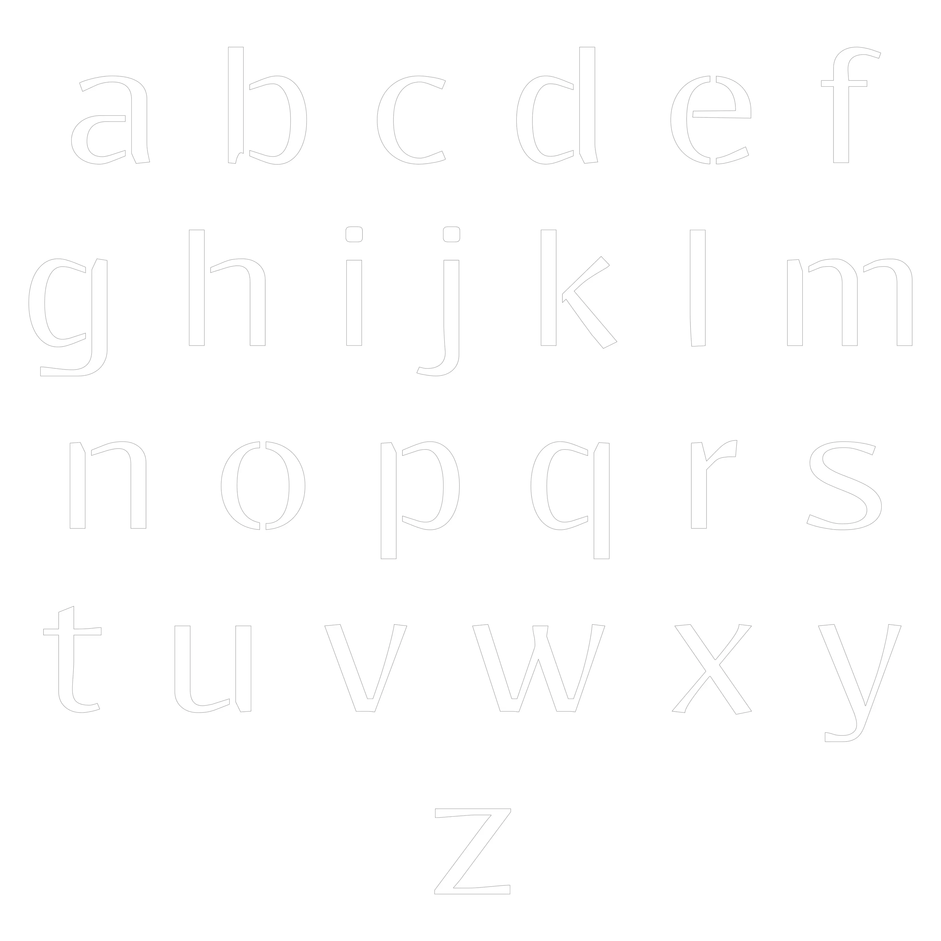 Free Lowercase Letter Stencils Premium Design Style 12 Elegant