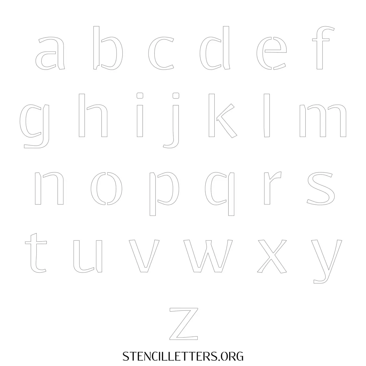 Free Printable Lowercase Letter Stencils Design Style 12 Elegant