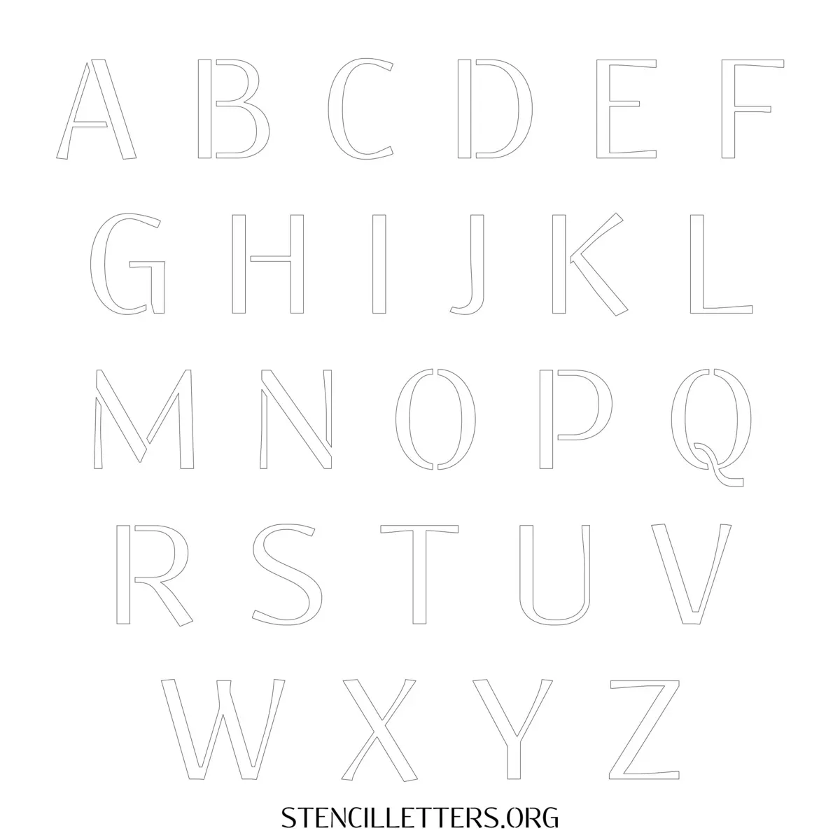 Free Printable Uppercase Letter Stencils Design Style 12 Elegant