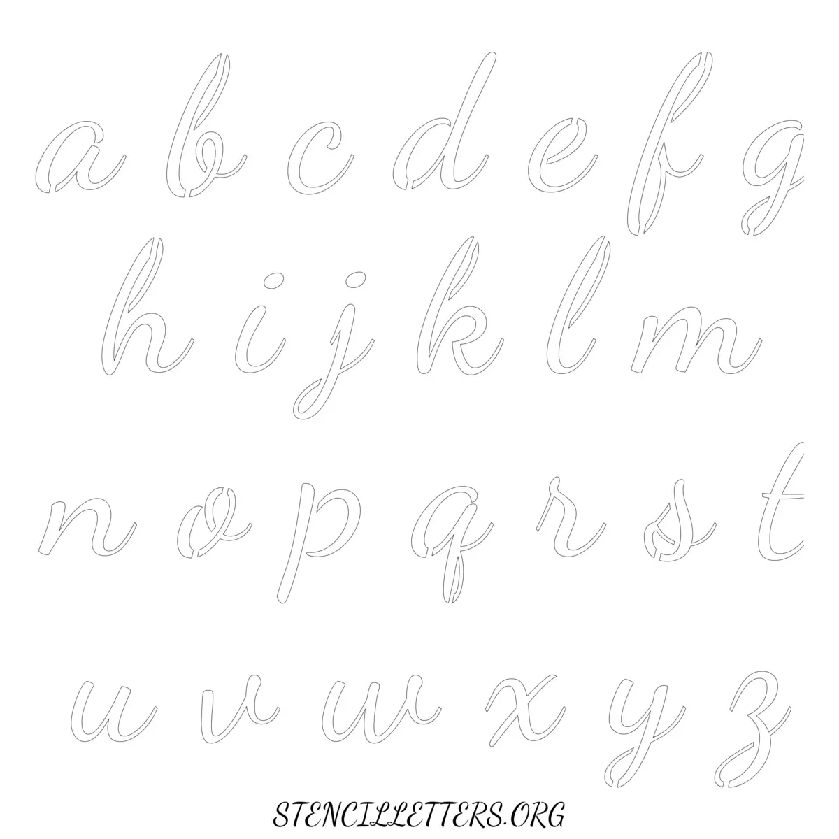Free Printable Lowercase Letter Stencils Design Style 133 Cursive