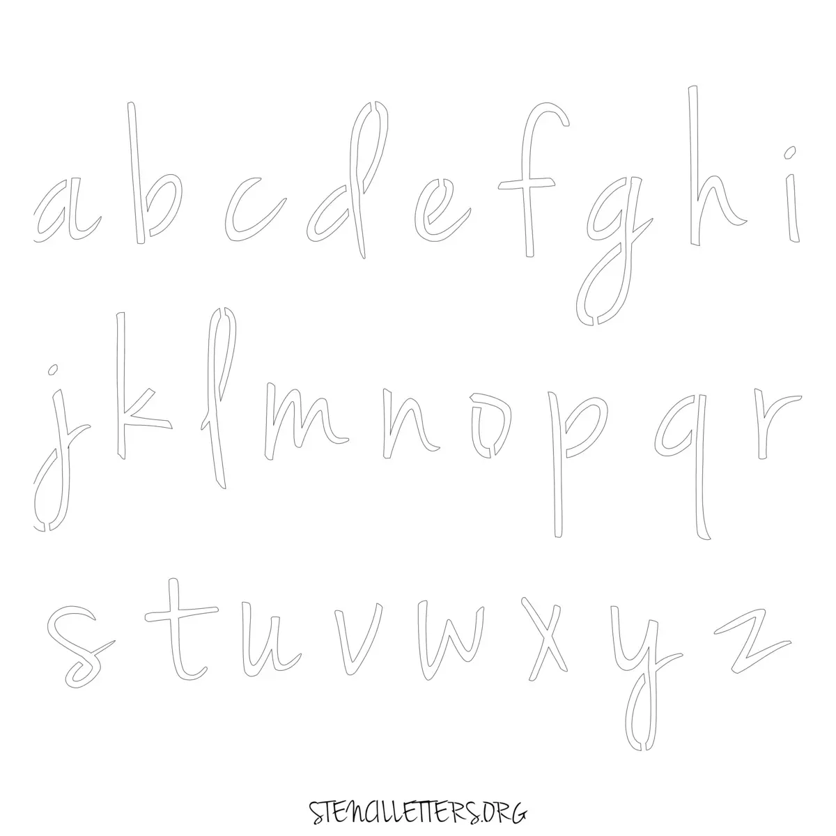 Free Printable Lowercase Letter Stencils Design Style 134 Cursive