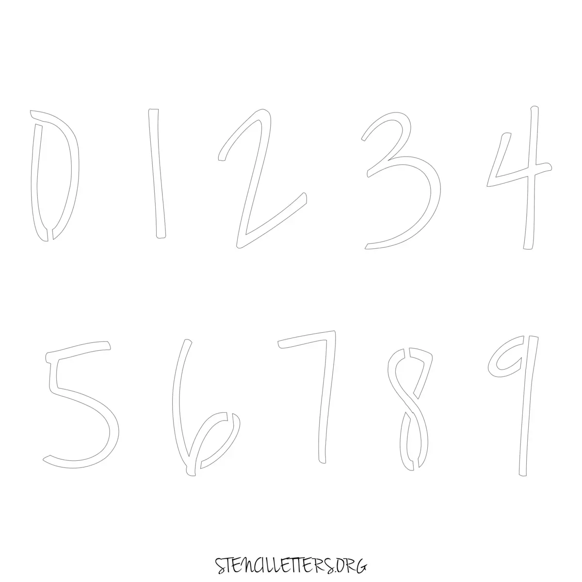 Free Printable Numbers Stencils Design Style 134 Cursive