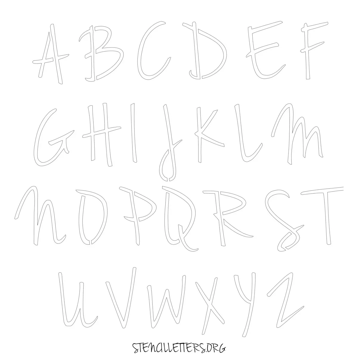 Free Printable Uppercase Letter Stencils Design Style 134 Cursive