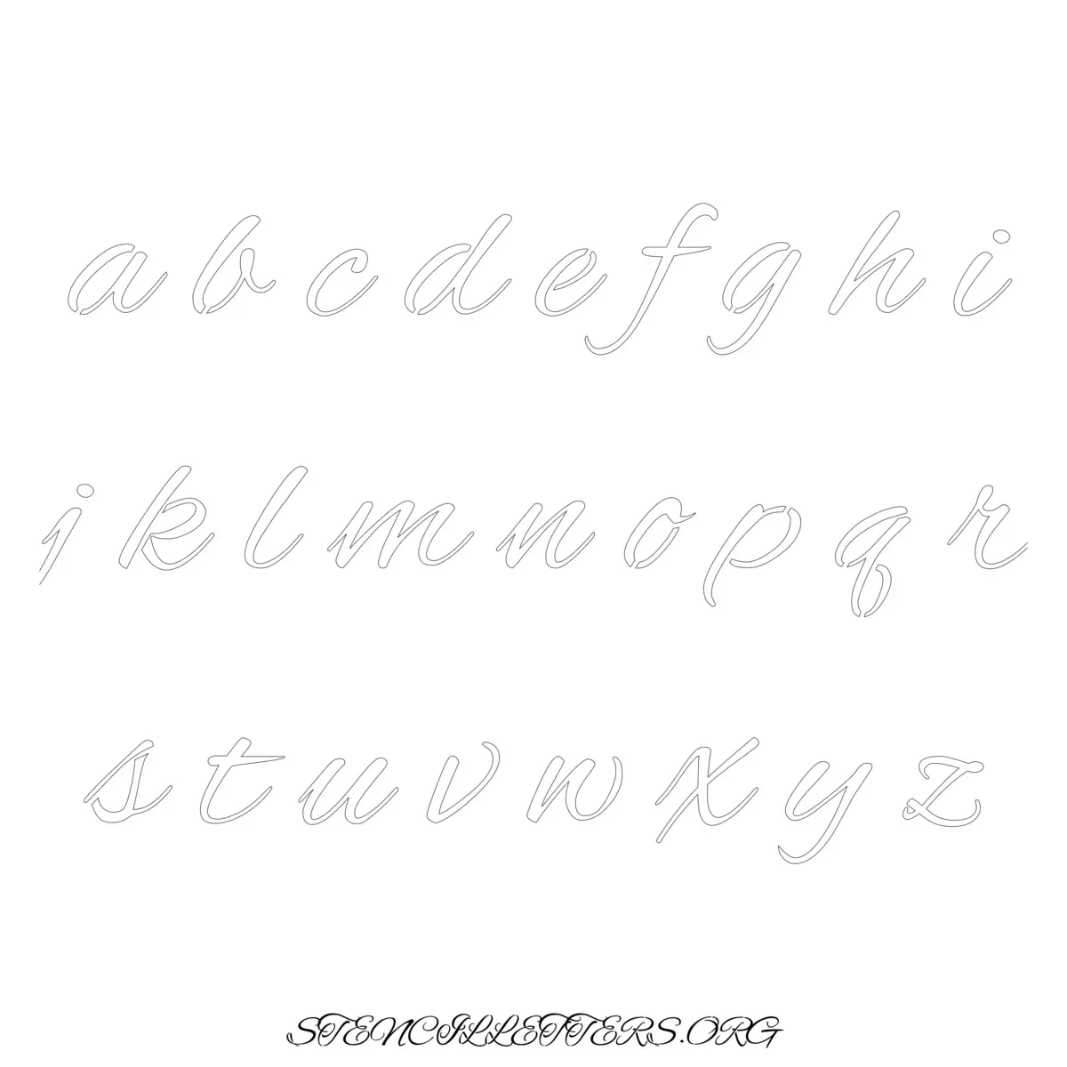 Free Printable Lowercase Letter Stencils Design Style 136 Cursive