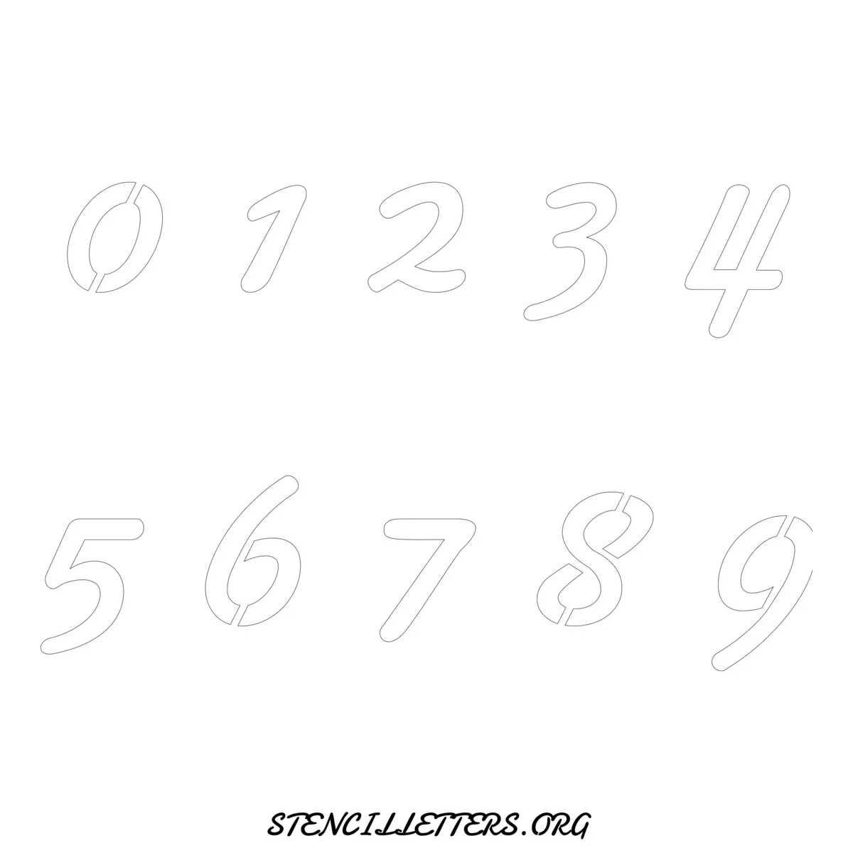Free Printable Numbers Stencils Design Style 139 Cursive