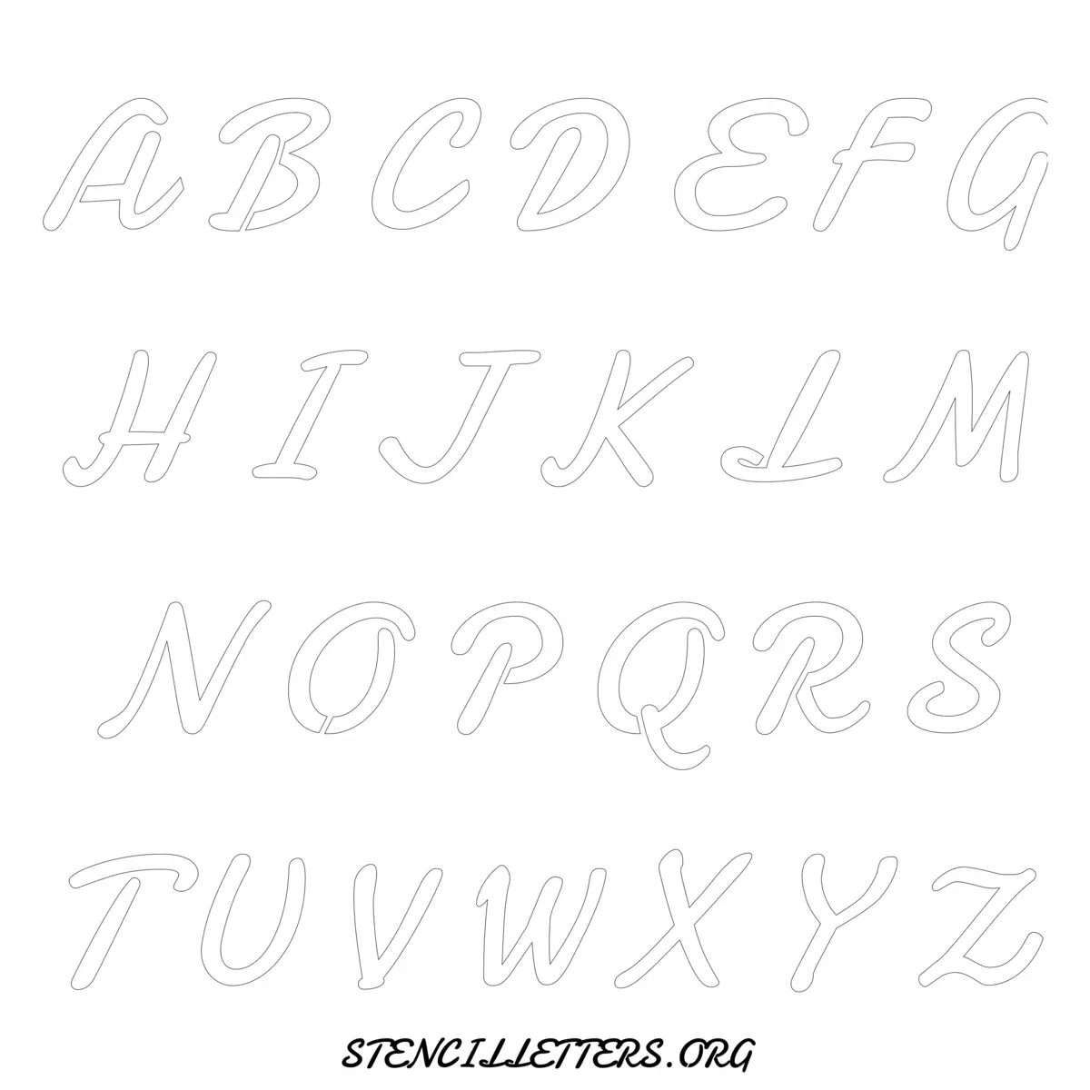Free Printable Uppercase Letter Stencils Design Style 139 Cursive