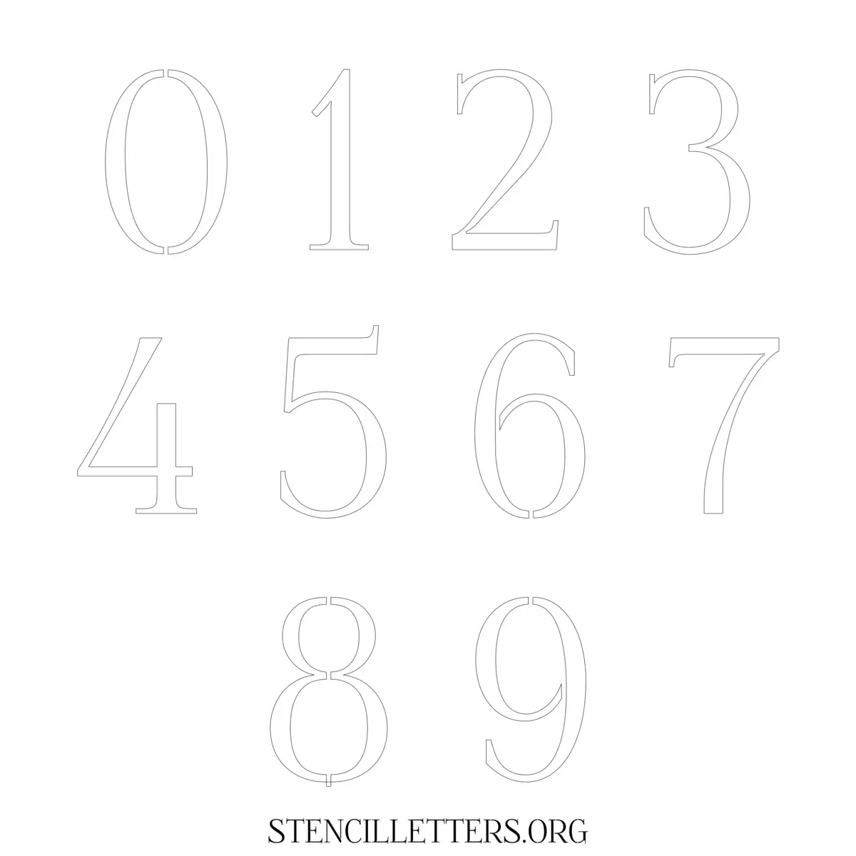 Free Printable Numbers Stencils Design Style 14 Elegant