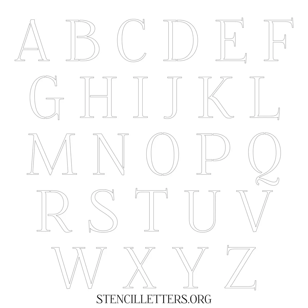 Free Printable Uppercase Letter Stencils Design Style 14 Elegant
