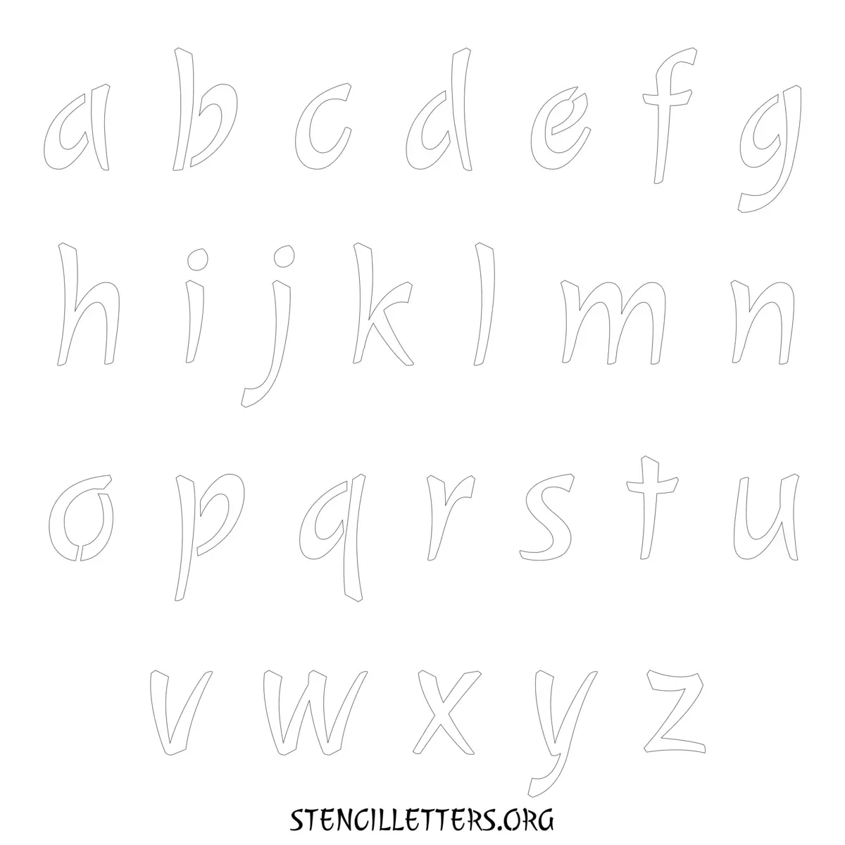 Free Printable Lowercase Letter Stencils Design Style 148 Cursive