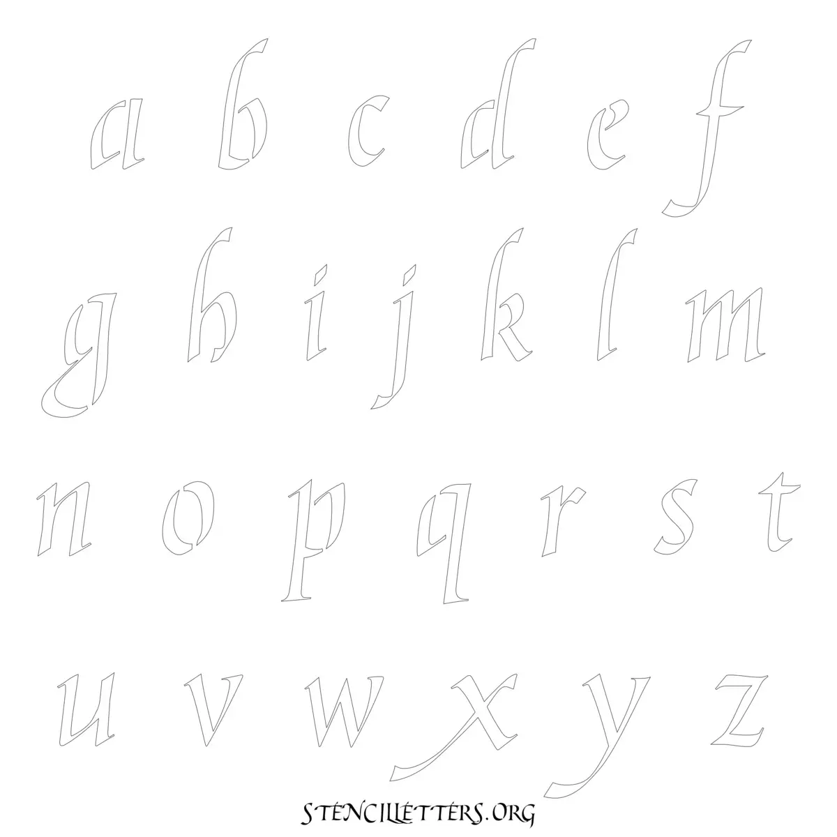 Free Printable Lowercase Letter Stencils Design Style 149 Cursive