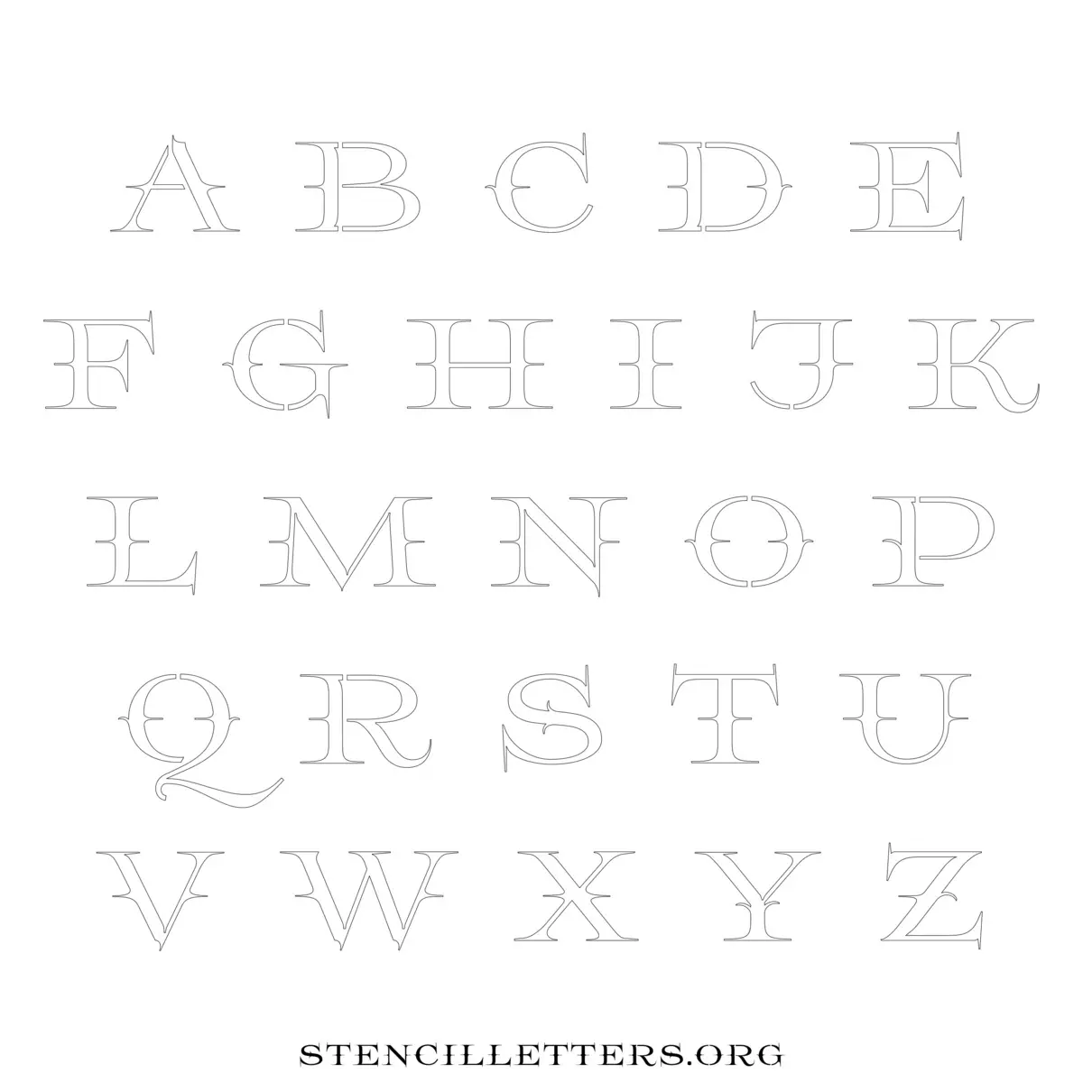 Free Printable Uppercase Letter Stencils Design Style 15 Elegant