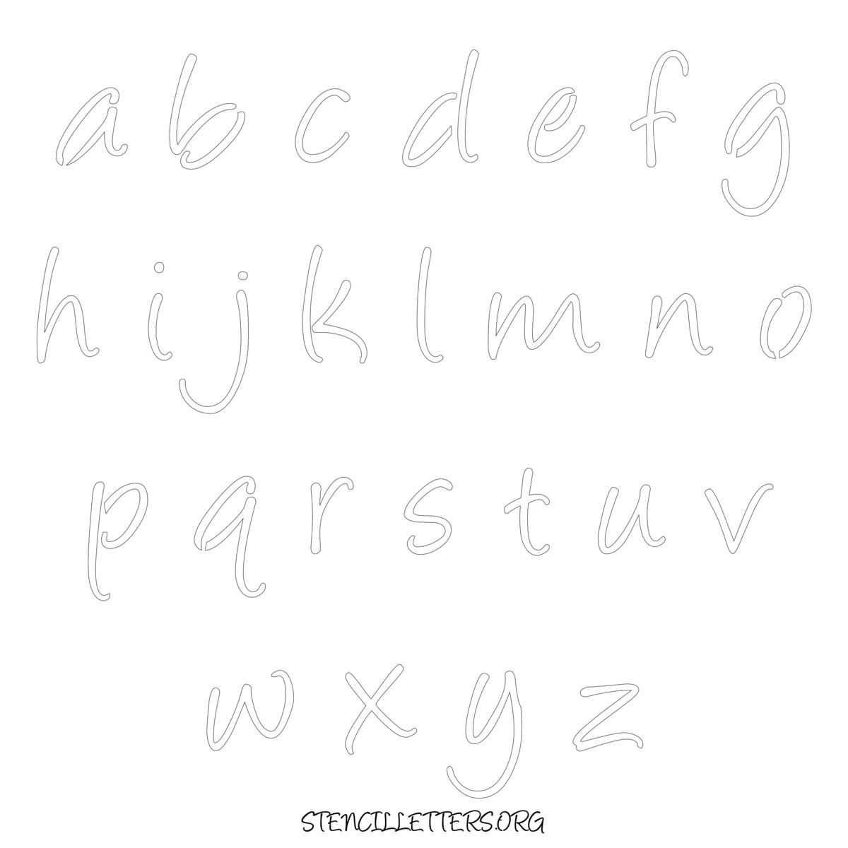 Free Printable Lowercase Letter Stencils Design Style 151 Cursive ...