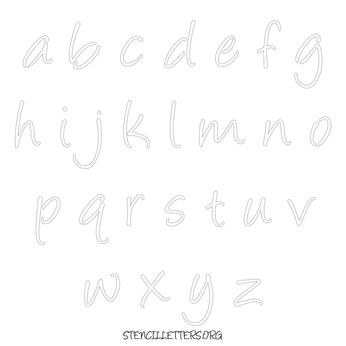 Free Printable Lowercase Letter Stencils Design Style 151 Cursive