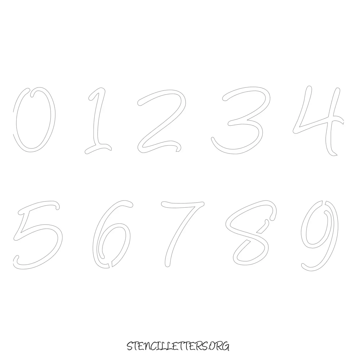 Free Printable Numbers Stencils Design Style 151 Cursive