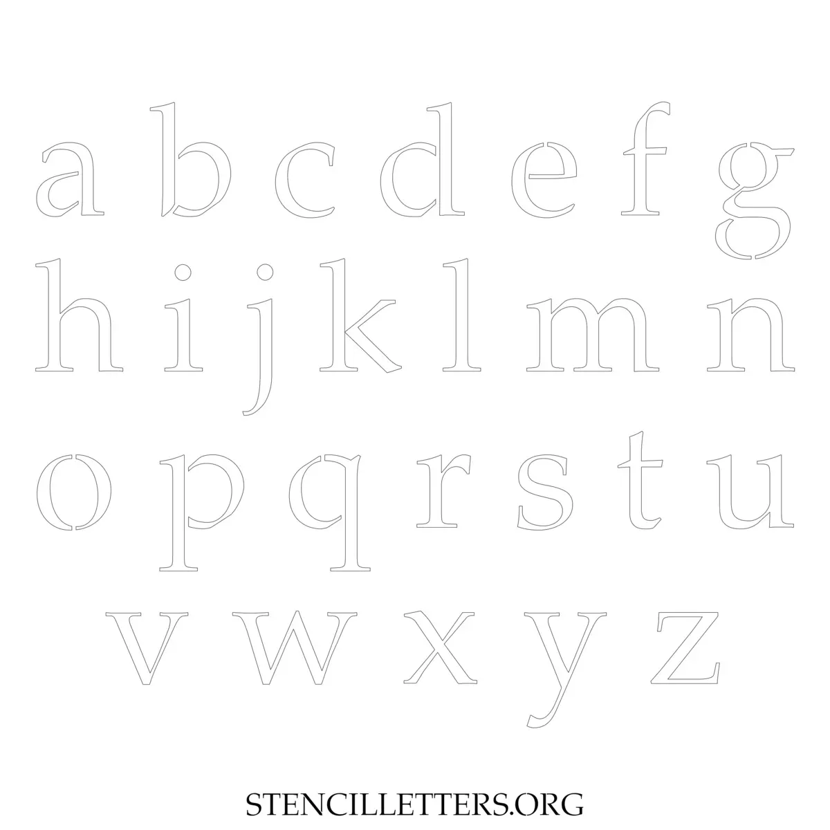Free Printable Lowercase Letter Stencils Design Style 16 Elegant