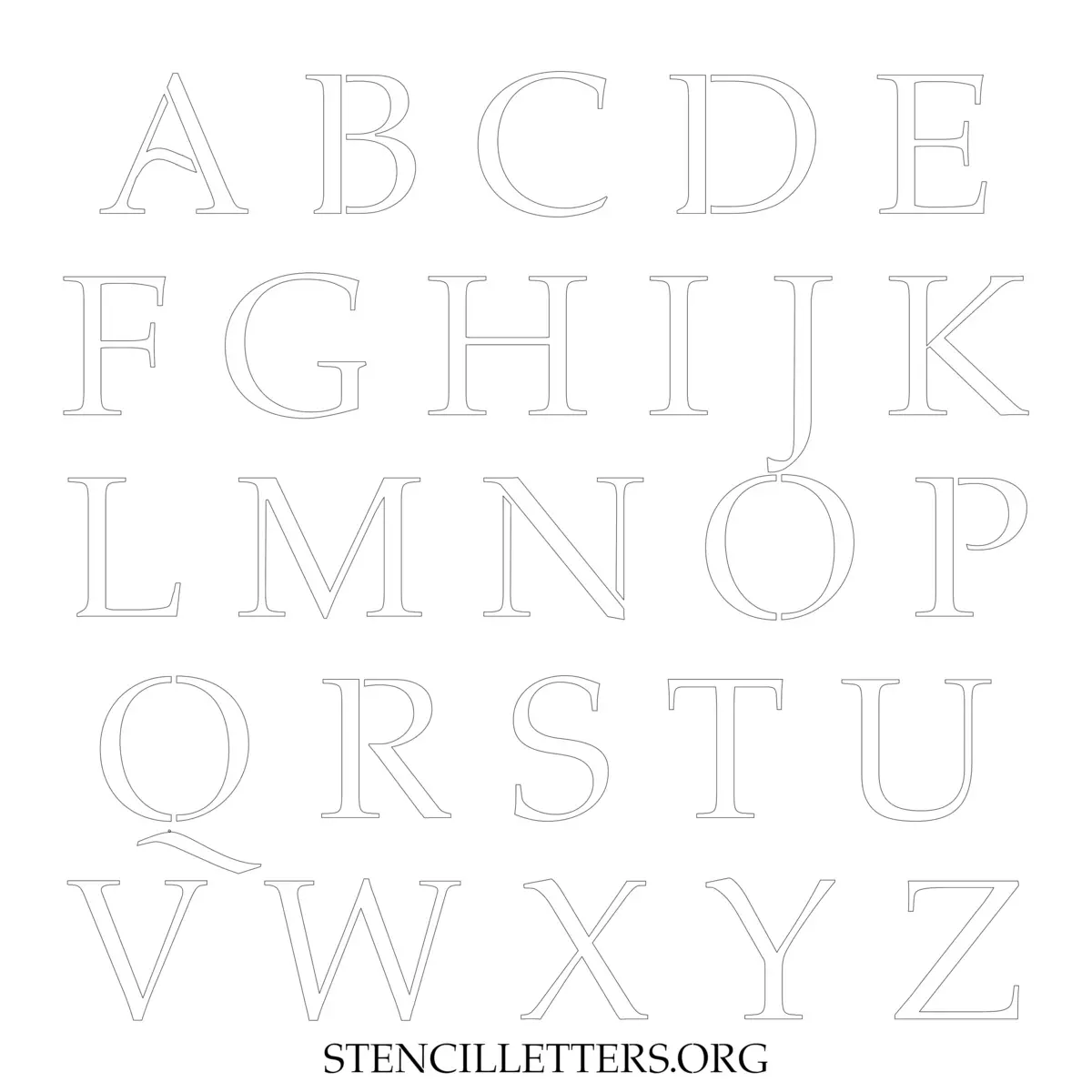 Free Printable Uppercase Letter Stencils Design Style 16 Elegant