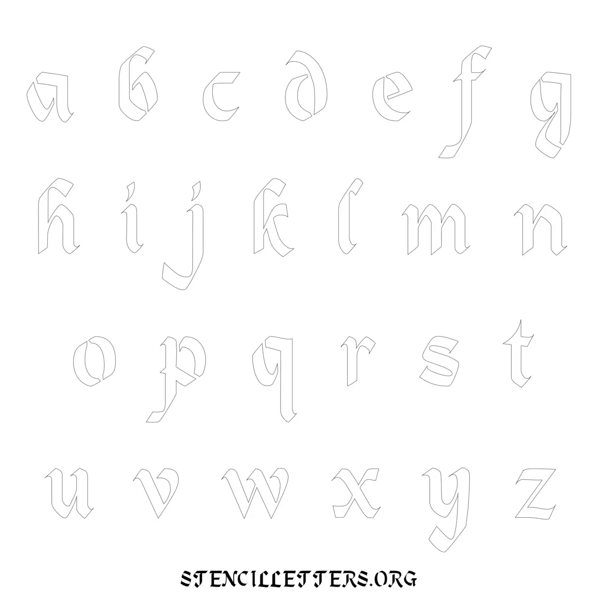Free Printable Lowercase Letter Stencils Design Style 165 Calligraphy