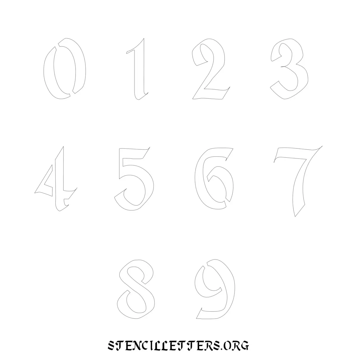 Free Printable Numbers Stencils Design Style 165 Calligraphy