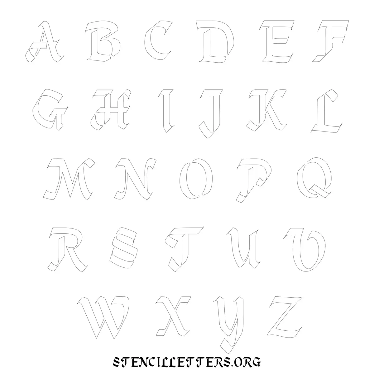 Free Printable Uppercase Letter Stencils Design Style 165 Calligraphy