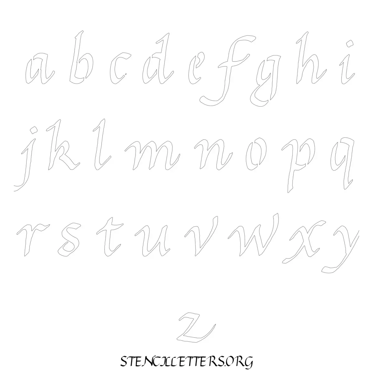 Free Printable Lowercase Letter Stencils Design Style 166 Calligraphy