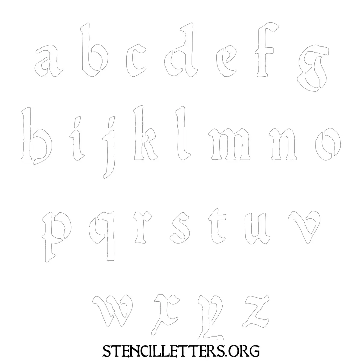 Free Printable Lowercase Letter Stencils Design Style 167 Calligraphy