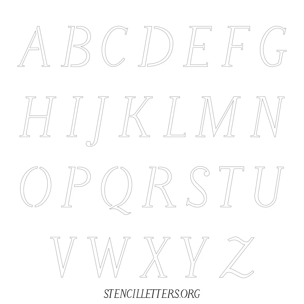 Free Printable Uppercase Letter Stencils Design Style 168 Calligraphy