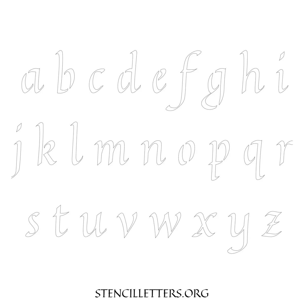 Free Printable Lowercase Letter Stencils Design Style 169 Calligraphy