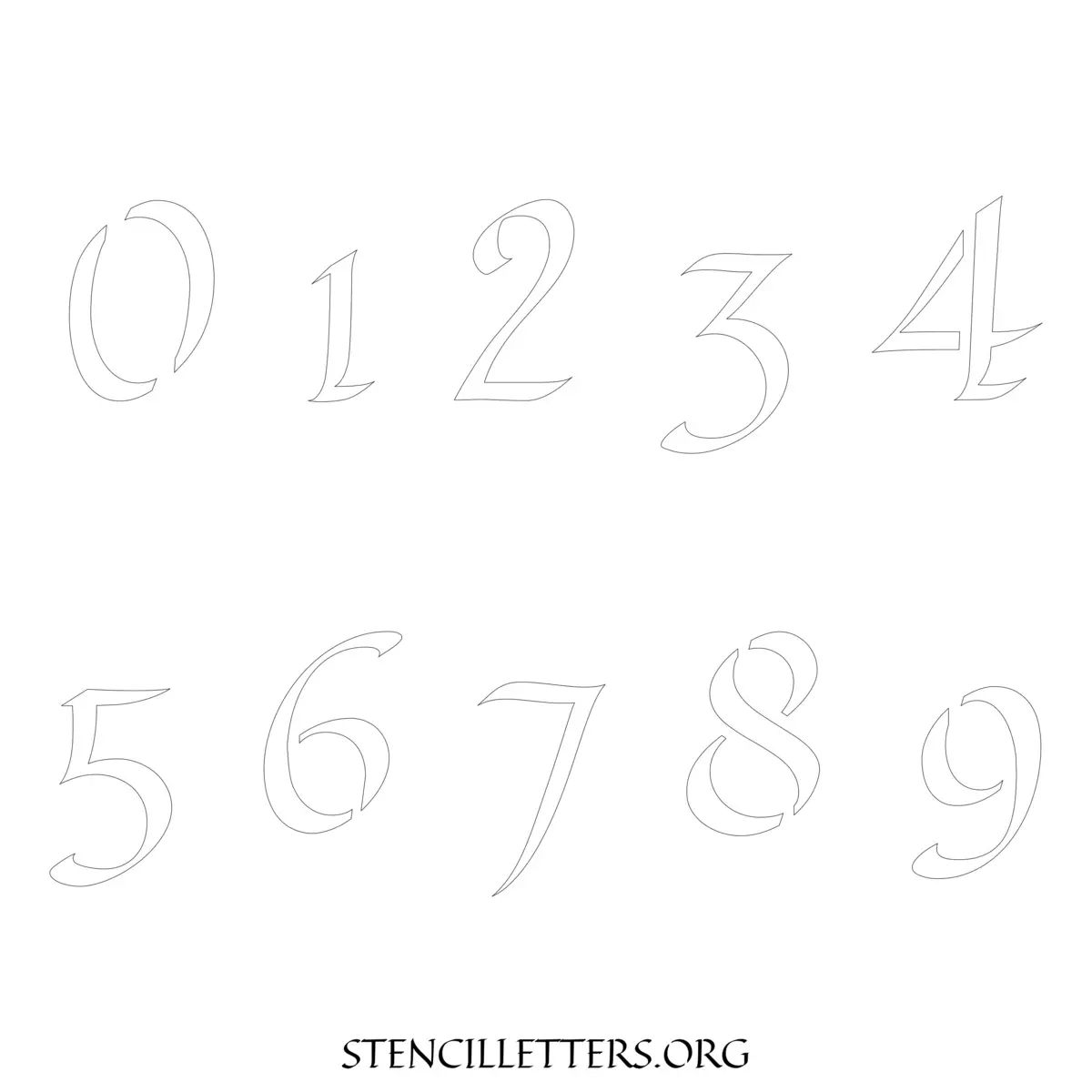 Free Printable Numbers Stencils Design Style 169 Calligraphy