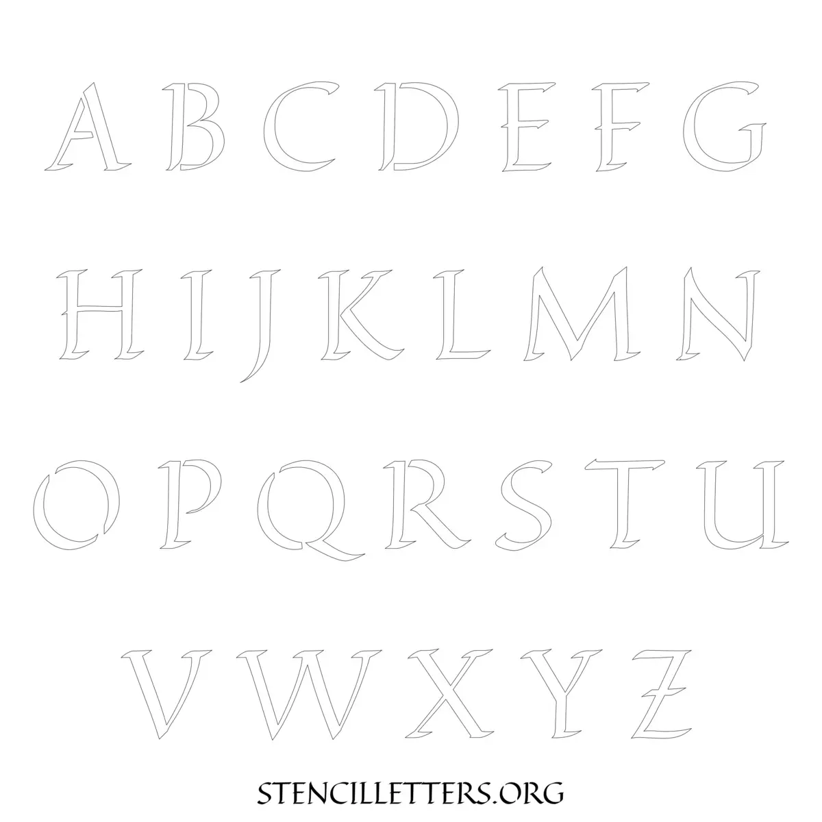 Free Printable Uppercase Letter Stencils Design Style 169 Calligraphy