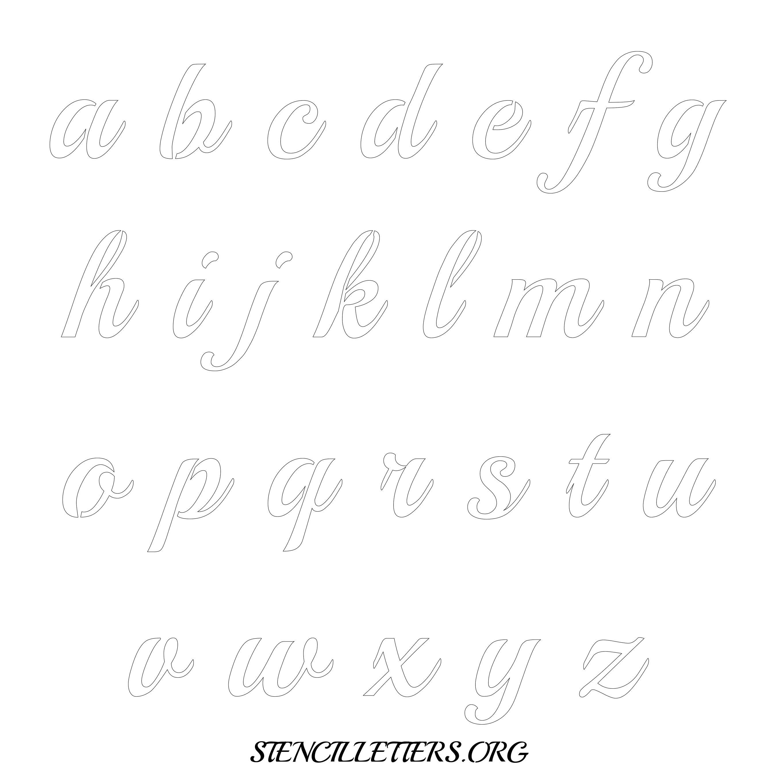 Free Printable Lowercase Letter Stencils Design Style 172 Calligraphy ...