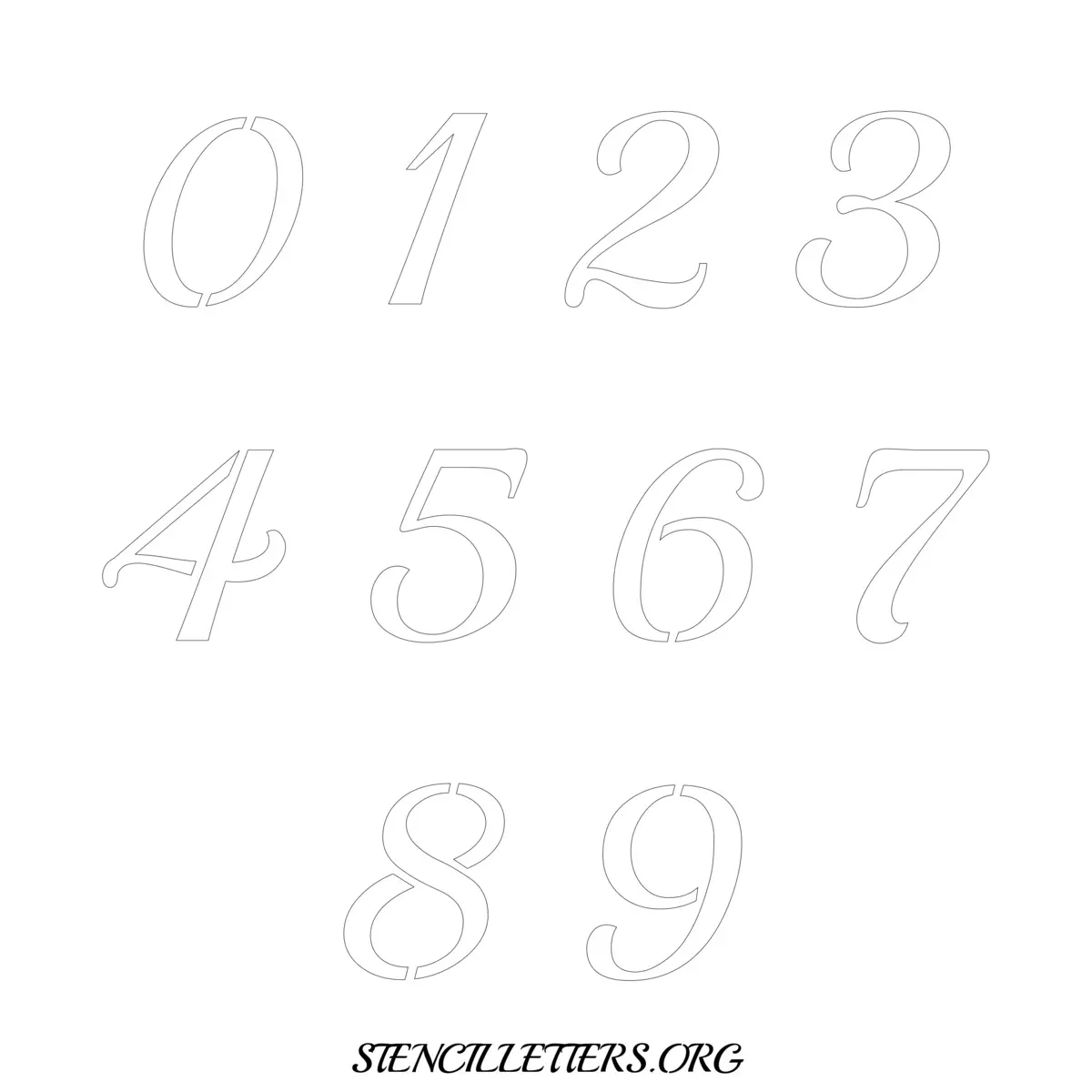Free Printable Numbers Stencils Design Style 172 Calligraphy