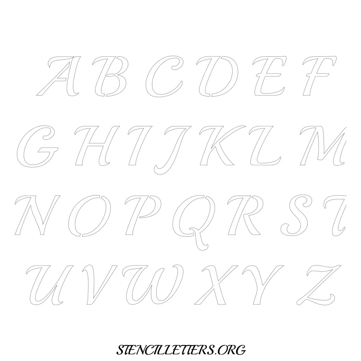 Free Printable Uppercase Letter Stencils Design Style 172 Calligraphy