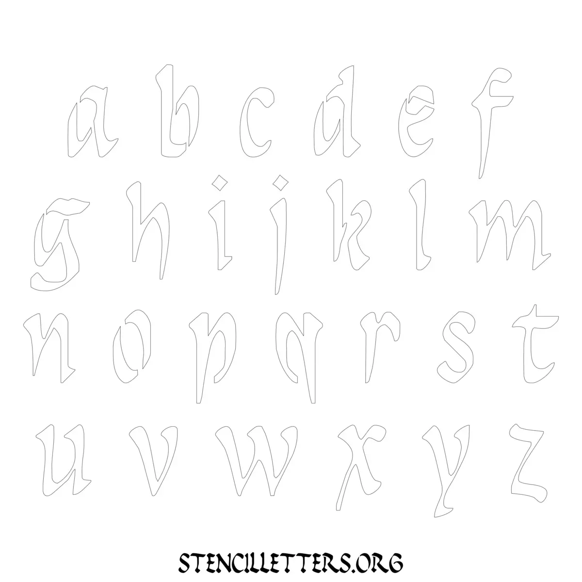 Free Printable Lowercase Letter Stencils Design Style 173 Calligraphy