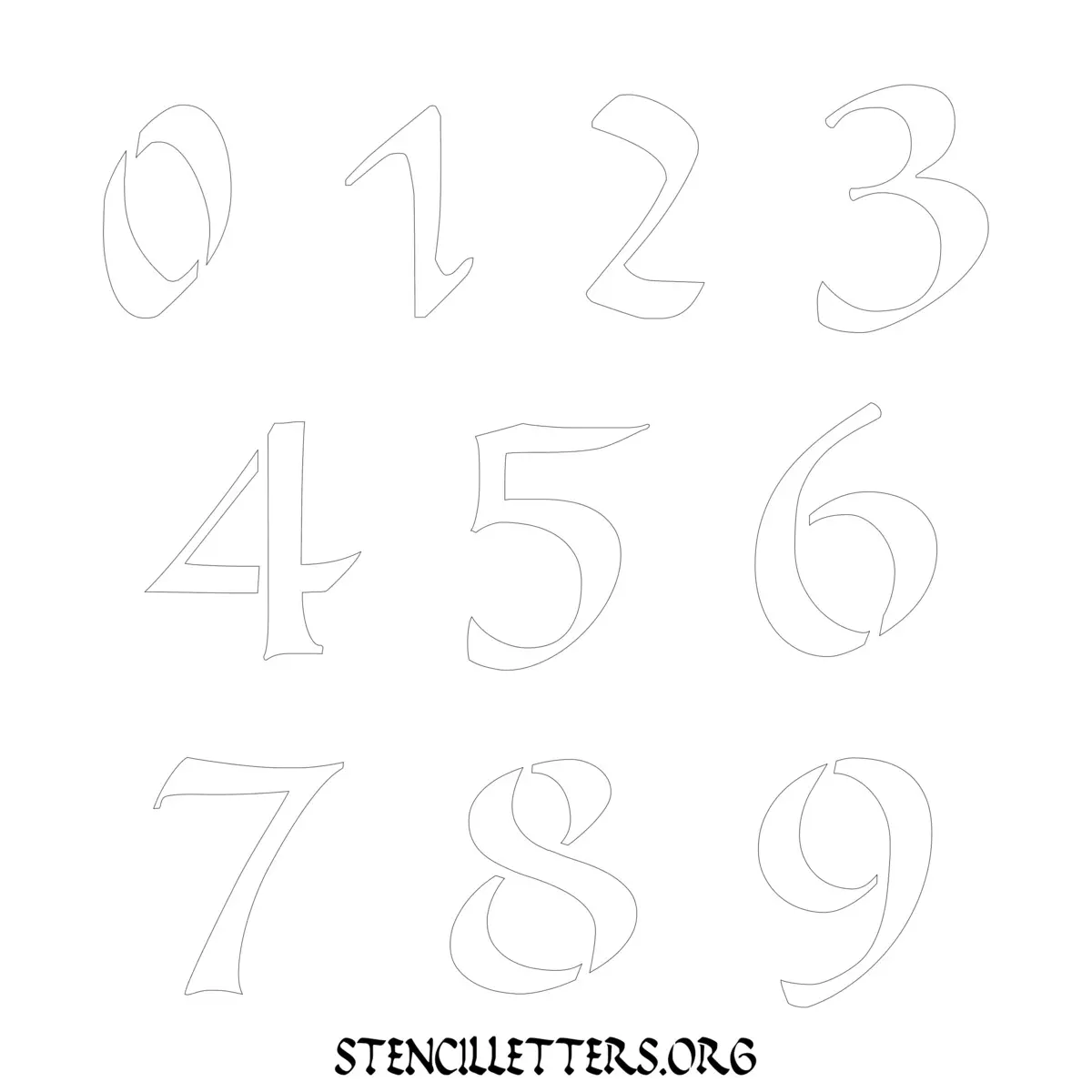 Free Printable Numbers Stencils Design Style 173 Calligraphy