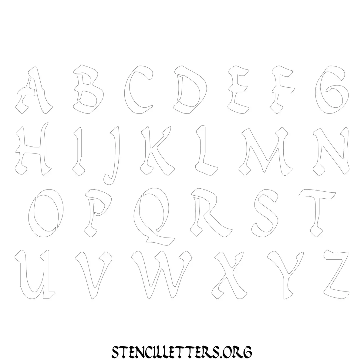 Free Printable Uppercase Letter Stencils Design Style 173 Calligraphy