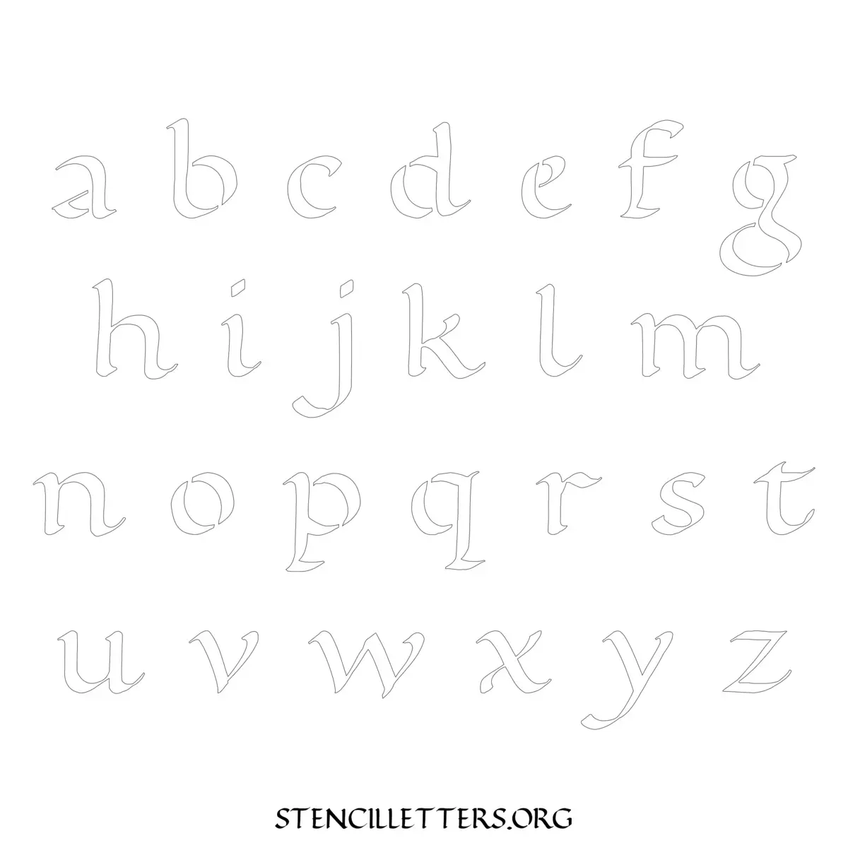 Free Printable Lowercase Letter Stencils Design Style 174 Calligraphy