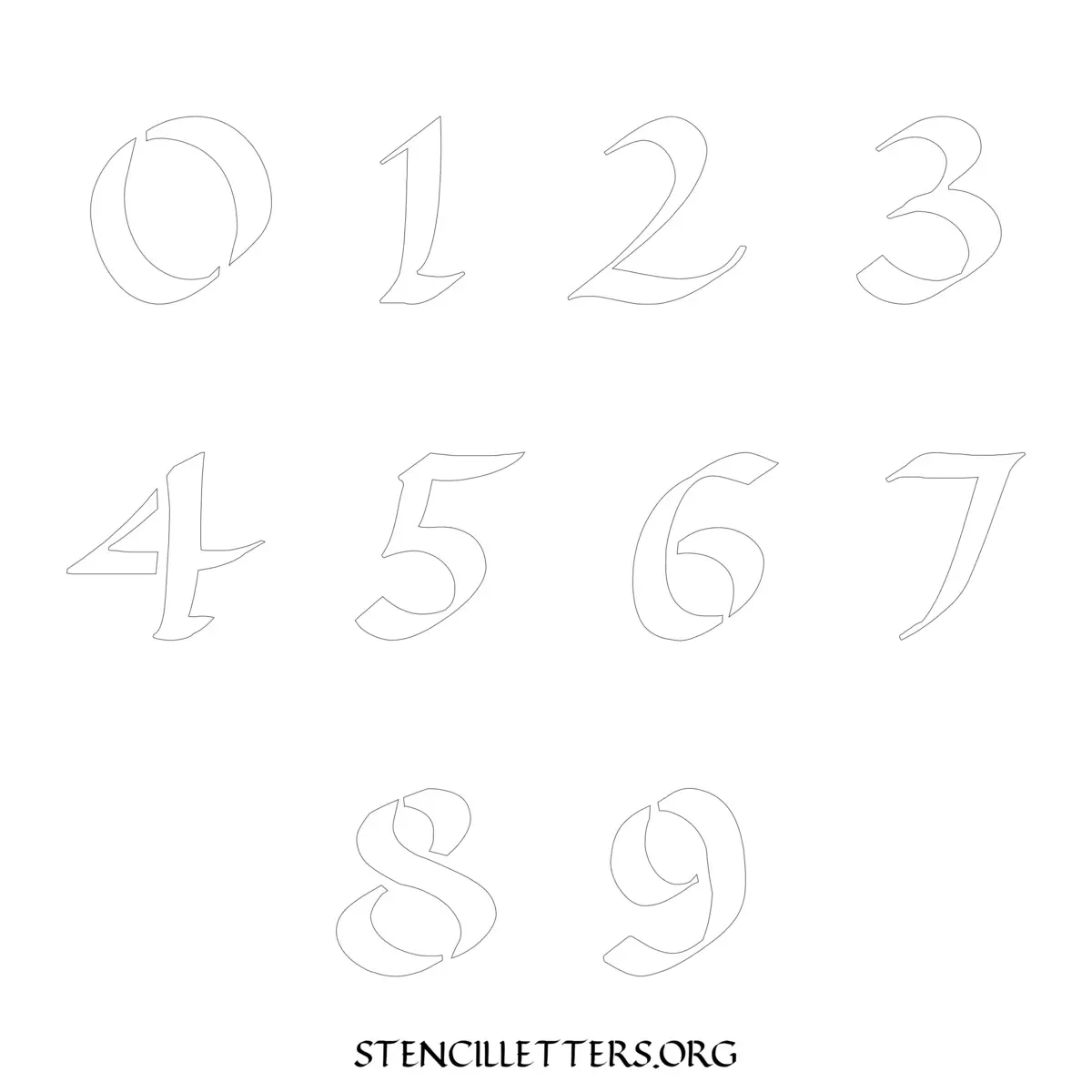 Free Printable Numbers Stencils Design Style 174 Calligraphy