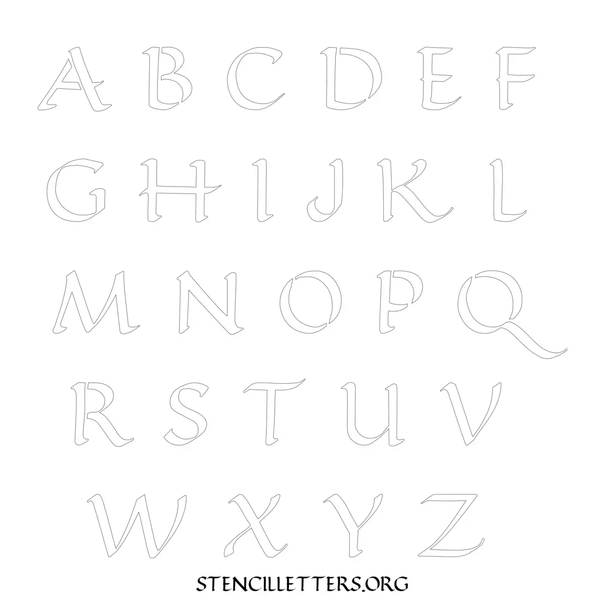 Free Printable Uppercase Letter Stencils Design Style 174 Calligraphy