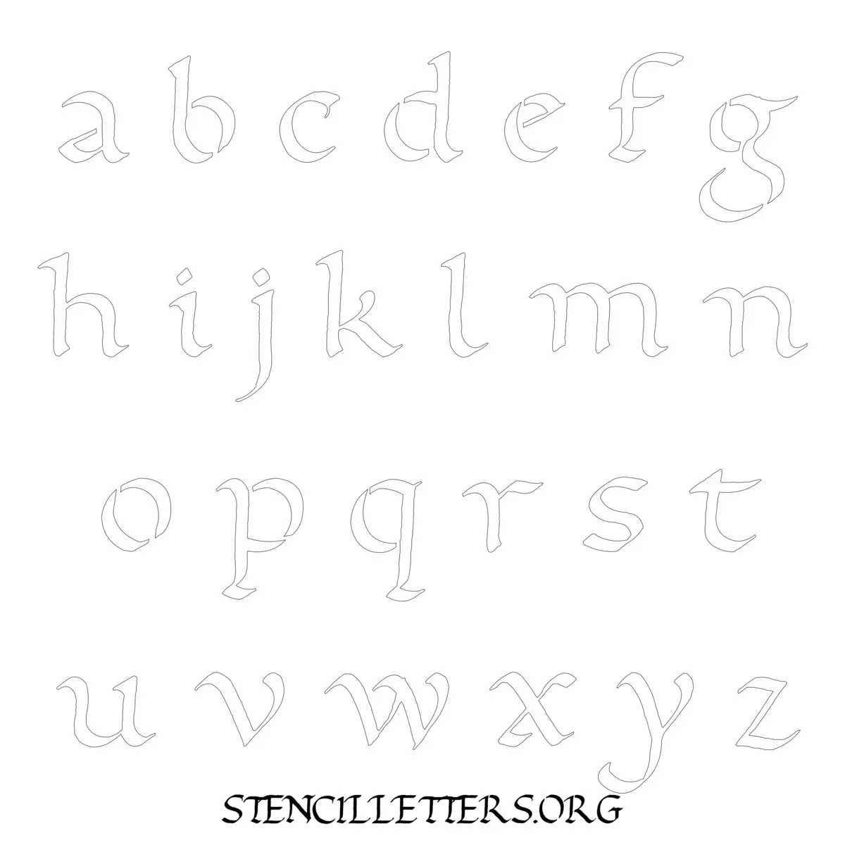 Free Printable Lowercase Letter Stencils Design Style 175 Calligraphy