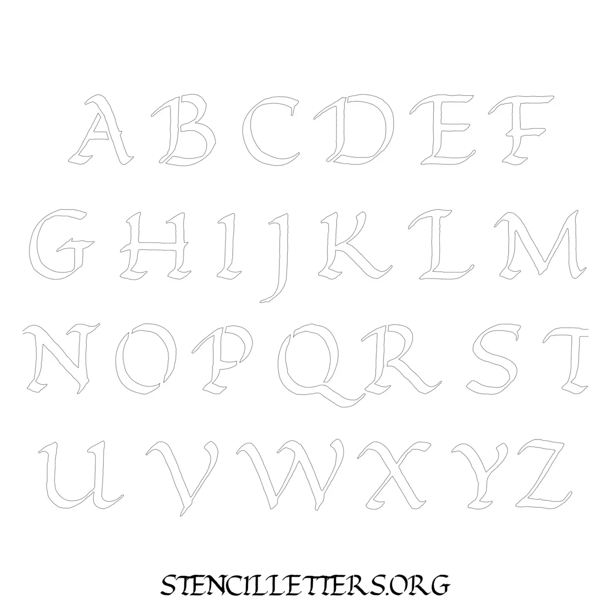 Free Printable Uppercase Letter Stencils Design Style 175 Calligraphy