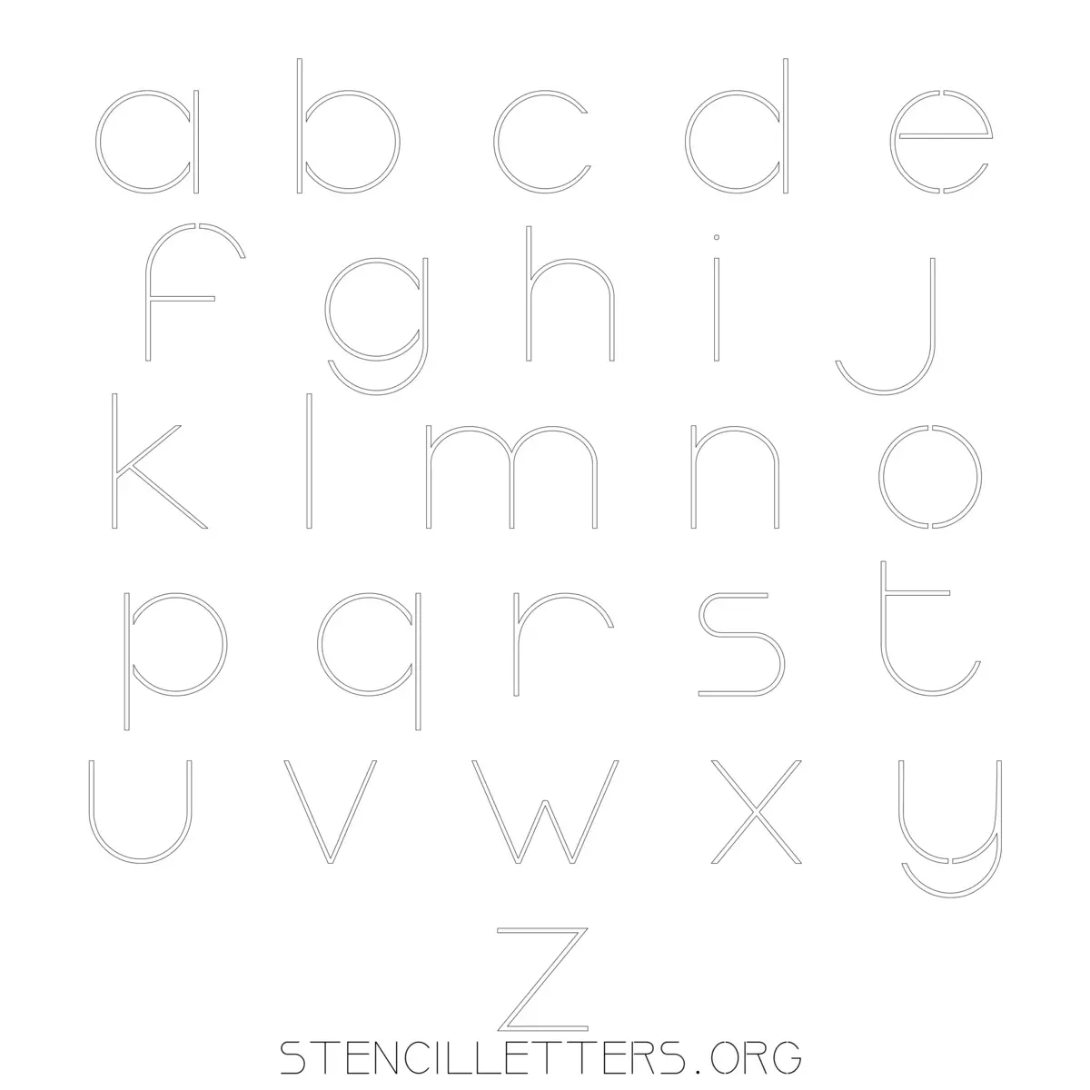 Free Printable Lowercase Letter Stencils Design Style 18 Elegant